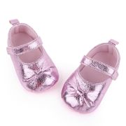 Pantofiori roz metalic cu fundita pentru fetite chd2645-1-va8