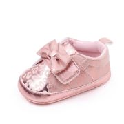 Pantofiori roz sidefat cu imprimeu si fundita csbhx3062-1-va8