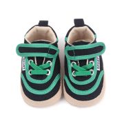 Pantofiori sport pentru bebelusi, negri cu insertii verzi csbc2291-2-va8