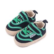 Pantofiori sport pentru bebelusi, negri cu insertii verzi csbc2291-2-va8