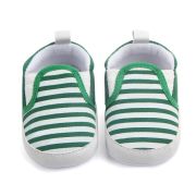 Pantofiori verzi cu dungi albe tip mocasini pentru baietei chd0432-1-va9