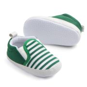 Pantofiori verzi cu dungi albe tip mocasini pentru baietei chd0432-1-va9