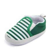 Pantofiori verzi cu dungi albe tip mocasini pentru baietei chd0432-1-va9