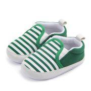 Pantofiori verzi cu dungi albe tip mocasini pentru baietei chd0432-1-va9