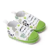 Tenisi albi cu verde pentru bebelusi - cow chys-17-3-va8