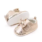 Pantofiori aurii cu imprimeu si fundita csbhx3062-2-va9