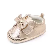 Pantofiori aurii cu imprimeu si fundita csbhx3062-2-va9