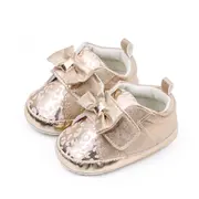 Pantofiori aurii cu imprimeu si fundita csbhx3062-2-va9