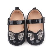 Pantofiori negri, din lac, cu fundita cu strasuri csbb3028-1-va9