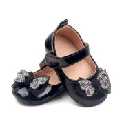 Pantofiori negri, din lac, cu fundita cu strasuri csbb3028-1-va9
