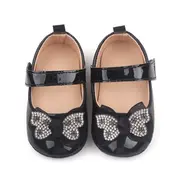 Pantofiori negri, din lac, cu fundita cu strasuri csbb3028-1-va9