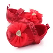 Pantofiori rosii sidefati cu fundita din tulle chd2303-1-va5