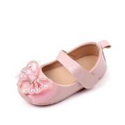 Pantofiori roz, din lac, cu fundita cu strasuri chbbw4022-1-va9