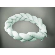 Protectie laterala, MimiNu, Pentru patut, Tip Bumper impletit, Din catifea, 220x23 cm, Cold Mint BYN6426972026468