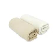 Set 2 museline, MimiNu, Multifunctionale, Din bumbac certificat Oeko Tex Standard 100, Ideale pentru infasat, 80x80 cm, Warm beige and Cream BYN6426972026376