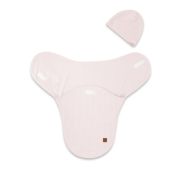 Sistem de infasare si caciulita, MimiNu, Pentru bebe, 0 - 3 luni, Din bumbac certificat Oeko Tex Standard 100, Soft Powdery Pink BYN6426972026512