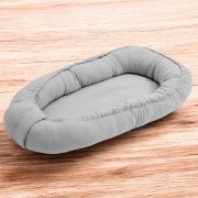 Cosulet bebelus, New Baby, Pentru dormit, Baby Nest 80 x 50 cm, Din muselina, Din materiale certificate Oeko Tex Standard 100, Light Grey BYN56726
