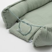 Cosulet bebelus, New Baby, Pentru dormit, Baby Nest 80 x 50 cm, Din muselina, Din materiale certificate Oeko Tex Standard 100, Salvia BYN56727