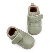 Pantofiori pentru baietei, verzi, cu bareta cu arici csbxc3222-3-va11