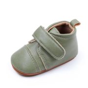 Pantofiori pentru baietei, verzi, cu bareta cu arici csbxc3222-3-va11
