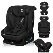 Scaun auto, Lionelo, i-Size Izzy, 0-36 Kg, 40-150 cm, Instalare cu centurile masinii, Protectie laterala, Ajustare spatar in 3 pozitii, Tetiera reglabila in 13 trepte, Conform cu R129, Negru BYNLO-IZZY_I-SIZE_BLACK_CARBON