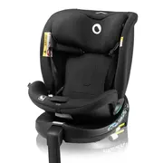 Scaun auto, Lionelo, i-Size Navy, 0-36 Kg, 40-150 cm, Cu isofix si picior de fixare, Protectie laterala, Rotire 360 grade, Ajustare spatar in 4 pozitii, Tetiera reglabila in 11 trepte, Conform cu R129, Negru BYNLO-NAVY_I-SIZE_BLACK_ONYX