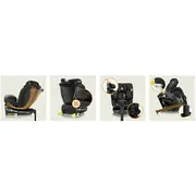 Scaun auto, Lionelo, i-Size Navy, 0-36 Kg, 40-150 cm, Cu isofix si picior de fixare, Protectie laterala, Rotire 360 grade, Ajustare spatar in 4 pozitii, Tetiera reglabila in 11 trepte, Conform cu R129, Negru BYNLO-NAVY_I-SIZE_BLACK_ONYX