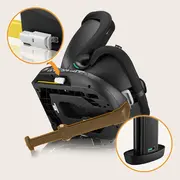 Scaun auto, Lionelo, i-Size Navy, 0-36 Kg, 40-150 cm, Cu isofix si picior de fixare, Protectie laterala, Rotire 360 grade, Ajustare spatar in 4 pozitii, Tetiera reglabila in 11 trepte, Conform cu R129, Negru BYNLO-NAVY_I-SIZE_BLACK_ONYX