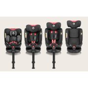 Scaun auto, Lionelo, i-Size Navy, 0-36 Kg, 40-150 cm, Cu isofix si picior de fixare, Protectie laterala, Rotire 360 grade, Ajustare spatar in 4 pozitii, Tetiera reglabila in 11 trepte, Conform cu R129, Negru/Rosu BYNLO-NAVY_I-SIZE_BLACK_RED