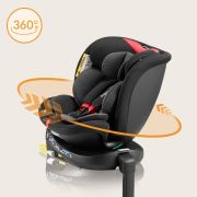 Scaun auto, Lionelo, i-Size Navy, 0-36 Kg, 40-150 cm, Cu isofix si picior de fixare, Protectie laterala, Rotire 360 grade, Ajustare spatar in 4 pozitii, Tetiera reglabila in 11 trepte, Conform cu R129, Negru/Rosu BYNLO-NAVY_I-SIZE_BLACK_RED