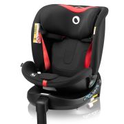 Scaun auto, Lionelo, i-Size Navy, 0-36 Kg, 40-150 cm, Cu isofix si picior de fixare, Protectie laterala, Rotire 360 grade, Ajustare spatar in 4 pozitii, Tetiera reglabila in 11 trepte, Conform cu R129, Negru/Rosu BYNLO-NAVY_I-SIZE_BLACK_RED