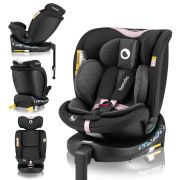 Scaun auto, Lionelo, i-Size Navy, 0-36 Kg, 40-150 cm, Cu isofix si picior de fixare, Protectie laterala, Rotire 360 grade, Ajustare spatar in 4 pozitii, Tetiera reglabila in 11 trepte, Conform cu R129, Negru/Roz BYNLO-NAVY_I-SIZE_BLACK_PINK