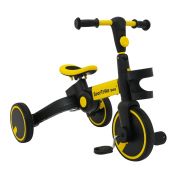 Tricicleta cu pedale 3 in 1 si roti din cauciuc sportrike - galben edeedizsp.b68.zol