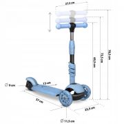 Trotineta 3 in 1 cu roti cu led ricokids todi 765401 - albastru edeedi765401