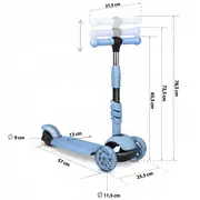 Trotineta 3 in 1 cu roti cu led ricokids todi 765401 - albastru edeedi765401