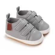 Pantofi sport pentru bebelusi, gri cu barete cu arici cse116-3-va12