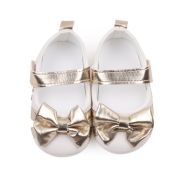 Pantofiori eleganti albi cu insertii aurii csbbw3095-3-va11