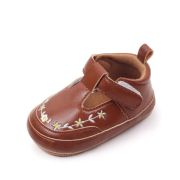 Pantofiori maro cu broderie florala chbmb4001-1-va12