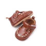 Pantofiori maro cu broderie florala chbmb4001-1-va12