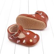 Pantofiori maro cu floricele colorate brodate csbmh3041-2-va12