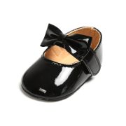 Pantofiori negri cu fundita din piele ecologica lacuita chym70-1-va11