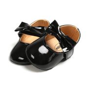 Pantofiori negri cu fundita din piele ecologica lacuita chym70-1-va11