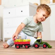 Tractor simba abc fendt animal trailer 30 cm cu lumini, sunete, remorca si figurina hubs204115011