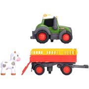 Tractor simba abc fendt animal trailer 30 cm cu lumini, sunete, remorca si figurina hubs204115011