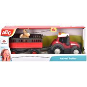 Tractor simba abc massey ferguson animal trailer 30 cm cu lumini, sunete, remorca si figurina hubs204115012