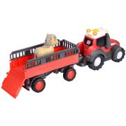 Tractor simba abc massey ferguson animal trailer 30 cm cu lumini, sunete, remorca si figurina hubs204115012