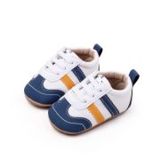 Adidasi pentru bebelusi, albi cu insertii bleumarine si porticalii chbxc4007-2-va16