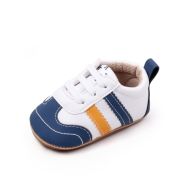 Adidasi pentru bebelusi, albi cu insertii bleumarine si porticalii chbxc4007-2-va16