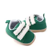 Pantofi pentru bebelusi, verzi, cu barete din blanita csbl2250-3-va14