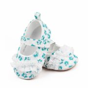 Pantofiori albi cu danteluta cu floricele verzi csbxc3068-2-va16